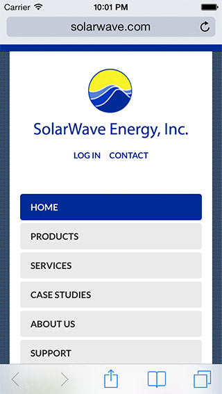Solar-Wave website iPhone