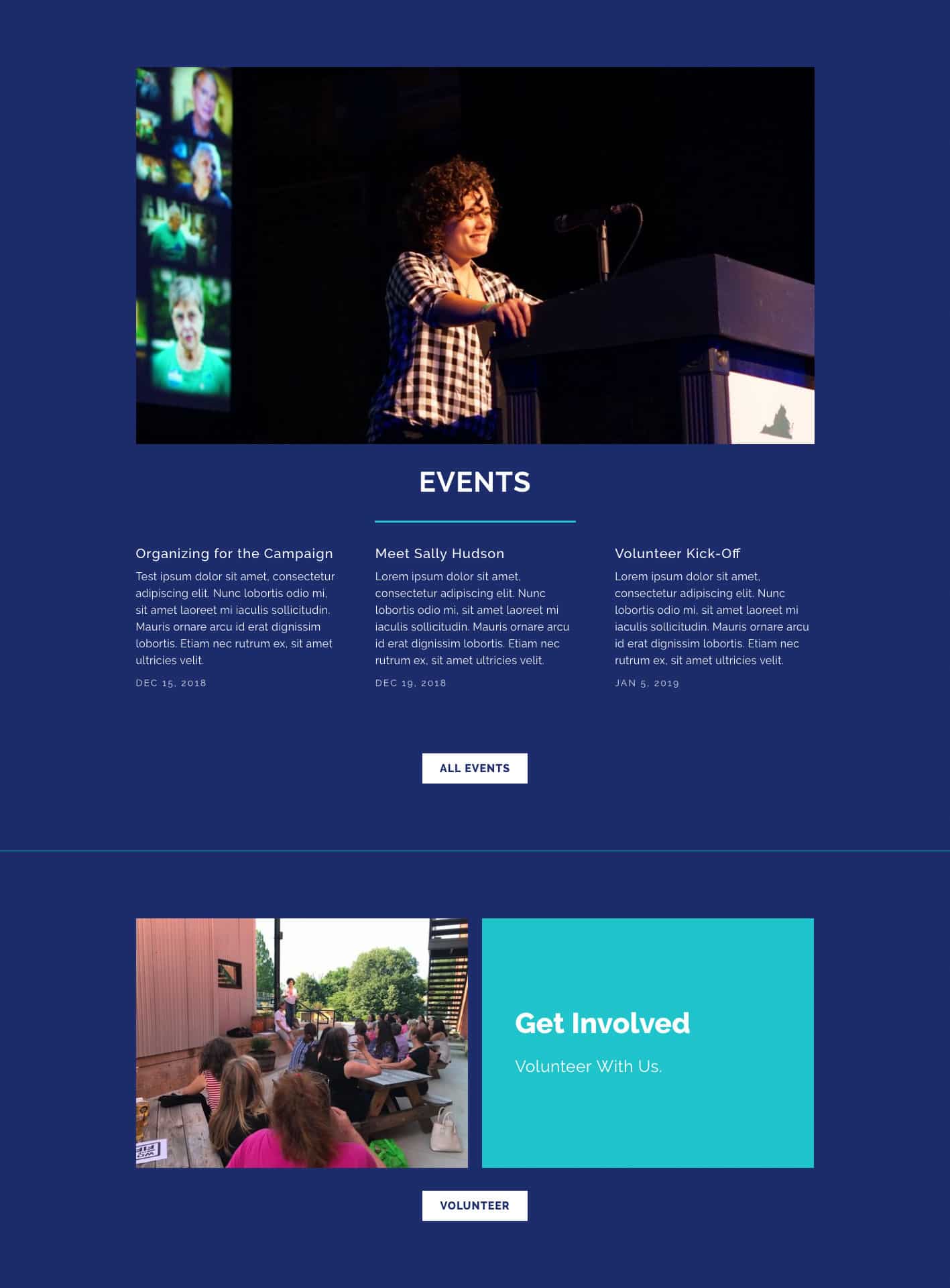 Sally Hudson events page