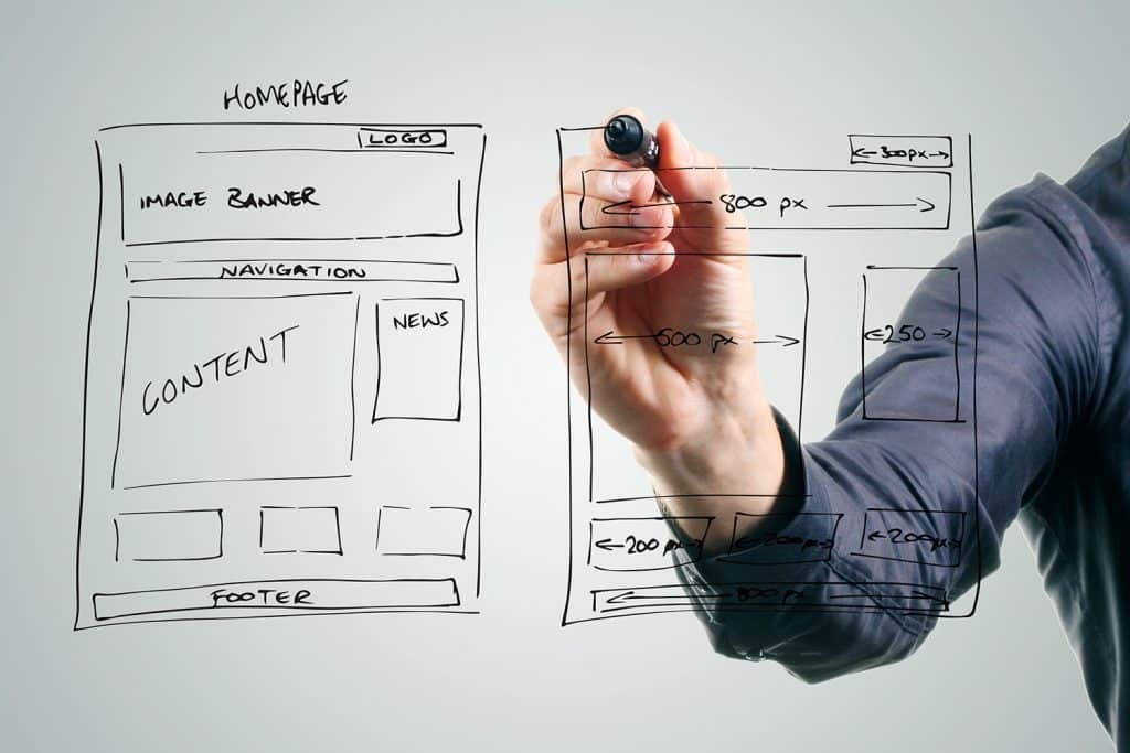 website design wireframes