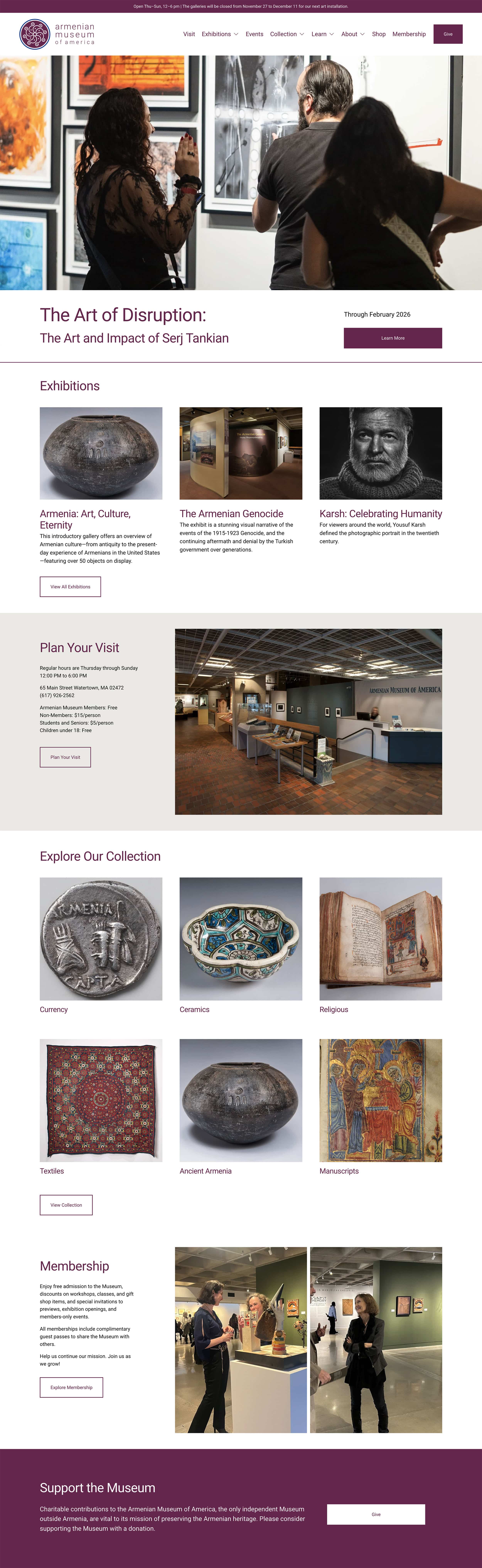 Armenian Museum of America homepage